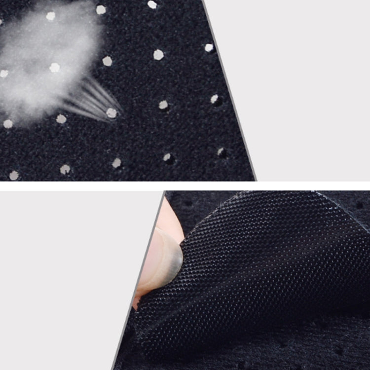 Close-up of black breathable fabric texture on plantar fasciitis brace