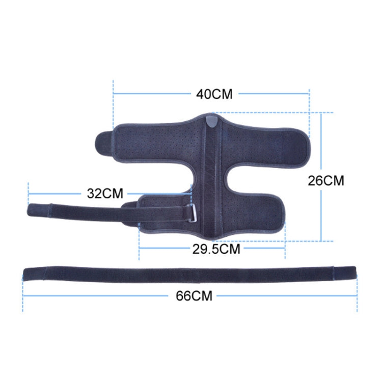 Plantar fasciitis brace size diagram with straps in black