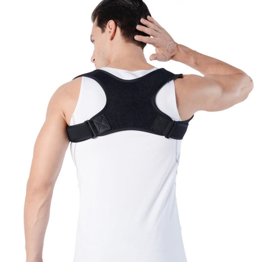 Black back correction strap with shoulder straps and adjustable side buckles