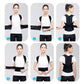 Photo collage showing black posture belt placement steps on model