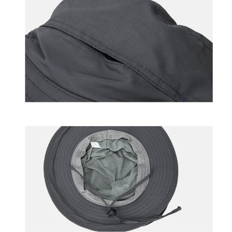 Dark gray anti-mosquito sun hat brim with stitched edge detail