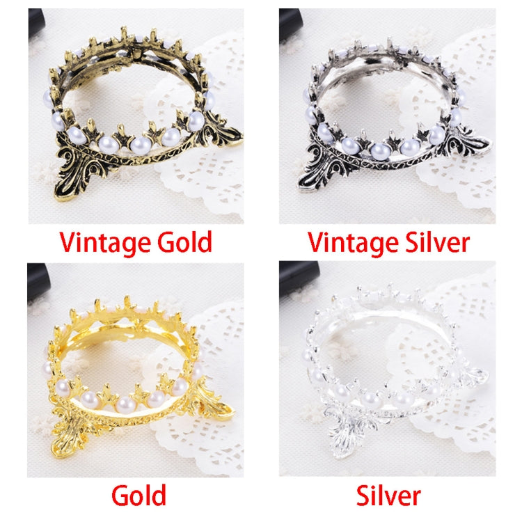 Crown pearl pen holder color options: vintage gold, gold, vintage silver, silver