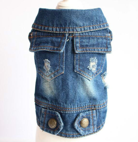 Retro Personality Denim Small Vest Pet Dog Clothes Pet Jacket, S, M, L, XL, XXL, XS