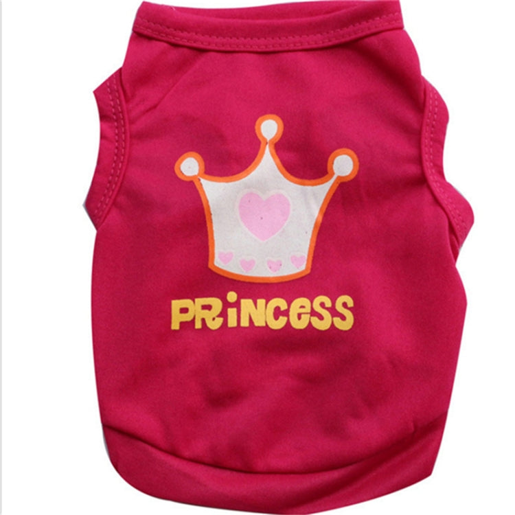 Magenta dog crown vest with yellow-orange crown and 'Princess' lettering