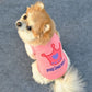 Pink dog crown vest with heart crown graphic and 'Princess' text