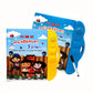Blue and yellow audio learning book toy with volume button and built-in speaker