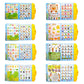 Set of colorful educational pages in an electronic audio learning book toy