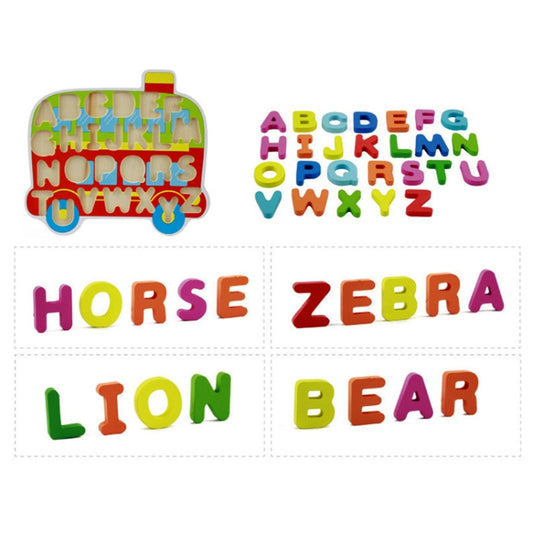 Children Puzzle Toys Nursery Cartoon Hand Grab Board Wooden Plywood Jigsaw Puzzle for Children Digital Alphabet Cognition