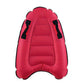 Inflatable rose red safety kick board with black side straps and padded center panel