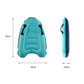 Inflatable turquoise kick board with black strap handles; 75cm x 52cm size shown