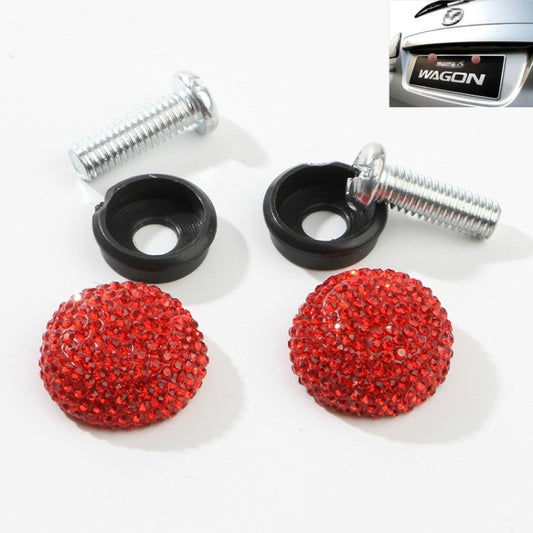Car License Plate Modification Screw Cap Diamond-encrusted Solid Seal Anti-theft Screws, White, Pink, Black, Red, Lake Blue, Green, Bright Black