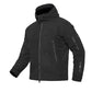 Men's fleece hooded tactical coat, dark gray, side zip pockets and adjustable hood
