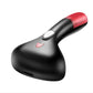 Black handheld garment steamer iron with red top and side steam vents