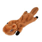 Tan fox-style dog plush bite toy with fox face, white muzzle detail, and black paws