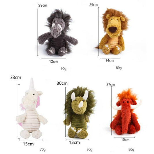 Plush Bite Molar Biting Pet Toy Teddy Small And Medium Pet Sounding Toy, Lion, Elephant, Rhinoceros, Pig, Unicorn