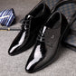 Men Pointed Glossy Crocodile Texture Leather Shoes, 38, 39, 40, 41, 42, 43, 44, 45
