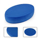 Blue oval balance mat with textured surface, shown in close-up angles