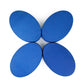 Set of four blue oval balance pads with textured non-slip surface