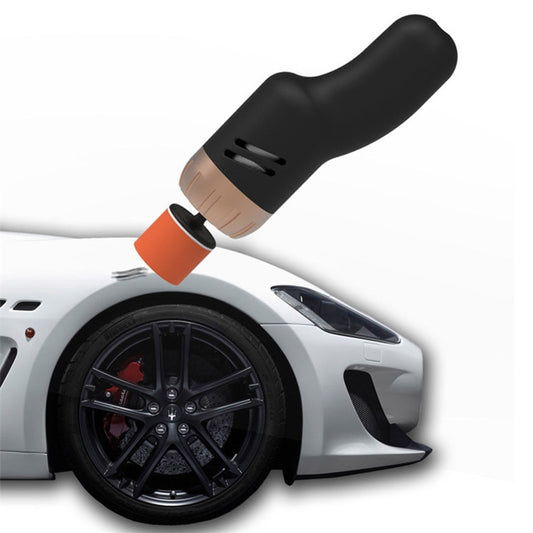Car scratch repair polishing tool with orange-and-black handle and rotary head