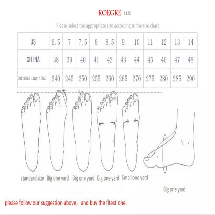 Men's shoe size chart diagram with China sizes 38 to 48