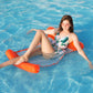 Orange float hammock with backrest and mesh net, shown in pool