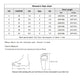 Women’s sneaker size chart with feet-length measurement guide