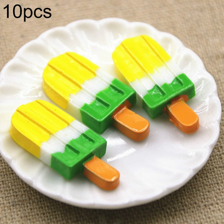 Yellow, green and orange ice cream stick resin cabochons, flat back pieces