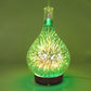 Teardrop LED aroma humidifier with green fireworks light and wood base