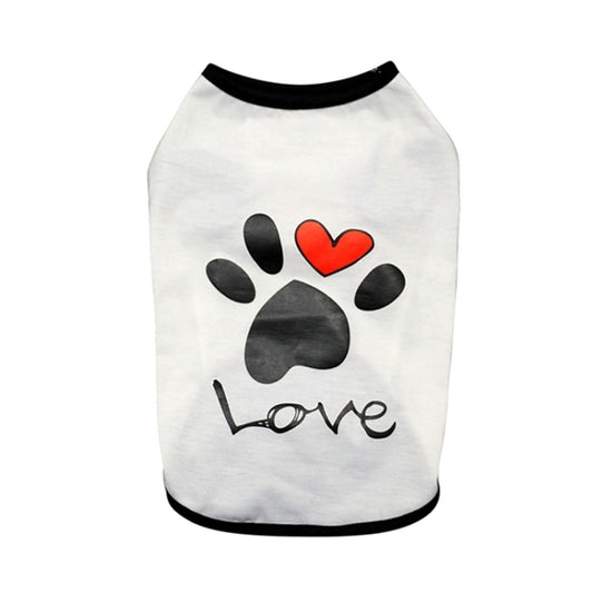 Pet Clothes Dog Love Pattern Vest Dog Clothes, XS, S, M, L, XL, XXL