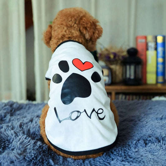 Pet Clothes Dog Love Pattern Vest Dog Clothes, XS, S, M, L, XL, XXL