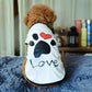 White paw-print dog vest with red heart and 'Love' graphic on the back