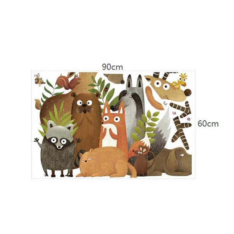 Woodland animal wall sticker set, approx. 90cm x 60cm