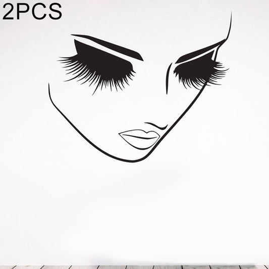 2 PCS Makeup Wall Salon Wall Beauty Studio Wall Art Decoration Sticker Wall Sticker, 40×34cm, 46×40cm, 57×49cm, 65×57cm