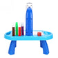 Blue kids painting projector drawing table with colored markers and stamp accessory