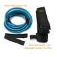 Swimming resistance elastic rope with blue cord and black belt holder with two fastening straps