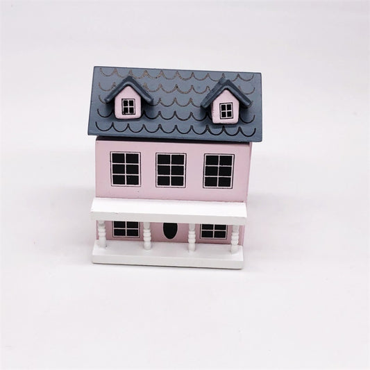 Dollhouse 1:12 Mini House Cute Pocket Villa, Pink, Blue