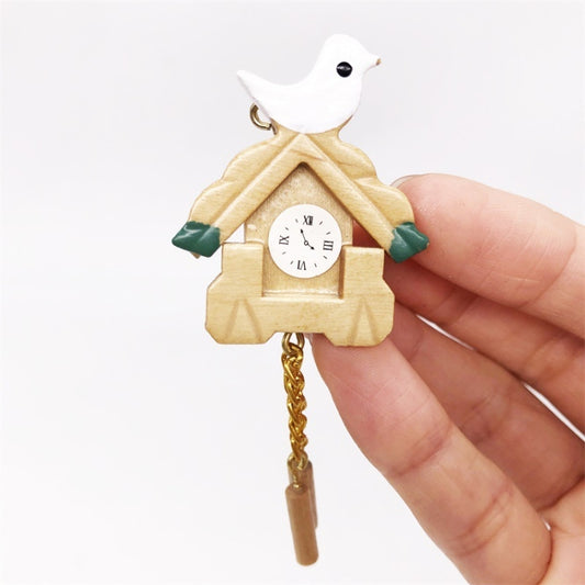 3 PCS 1:12 mini Dull House Dollhouse Wooden Wall Clock Bird Clock House Toy Simulation Clock Model, Simulation Clock