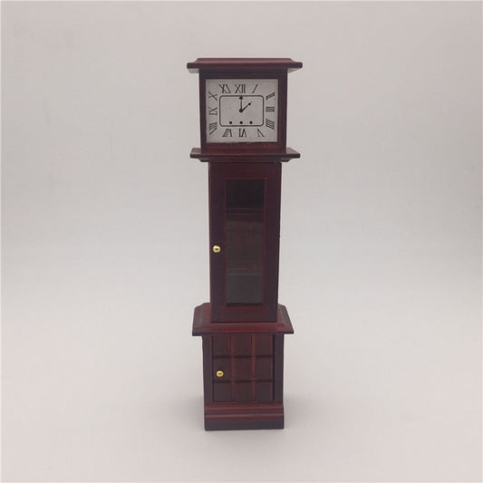 1:12 Mini House Toy Simulation Mahogany Vintage Clock, Vintage Clock
