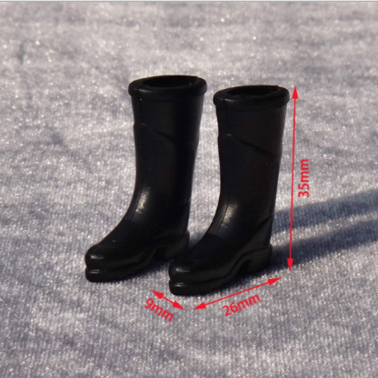 Mini long tube rain boots, black plastic; 35mm height, 26mm width