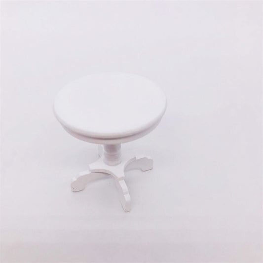 1:12 Mini Doll House Pocket Furniture Decoration Round Table, White, Walnut Color, Mahogany Color, Wood Color, Prime Embryo