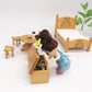1:12 Mini Doll House Pocket Children Bedroom Small Bear Bed Set, Bear Bed Set