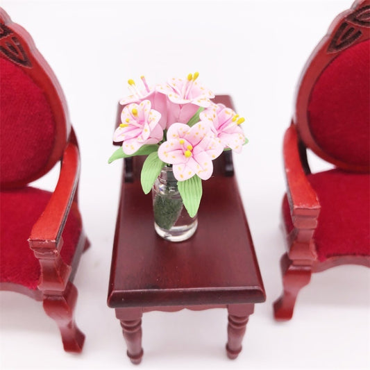 1:12 mini Doll House Dollhouse Furniture Pocket Decoration Arrange Flowers Lily, Flowers Lily