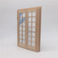 Mini dollhouse double door with window grid panels, side view