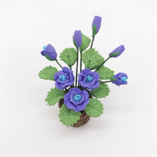 1:12 Mini House Toy Simulation Purple Rose Flowers Model Toy, Purple Rose Flowers