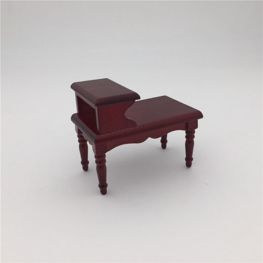 1:12 Dollhouse Toy Wooden Mini Vintage Mahogany Color Tea Table, Tea Table