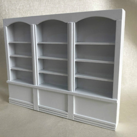 1:12 Mini House Toy Simulation Triple Display Cabinet, White, Red
