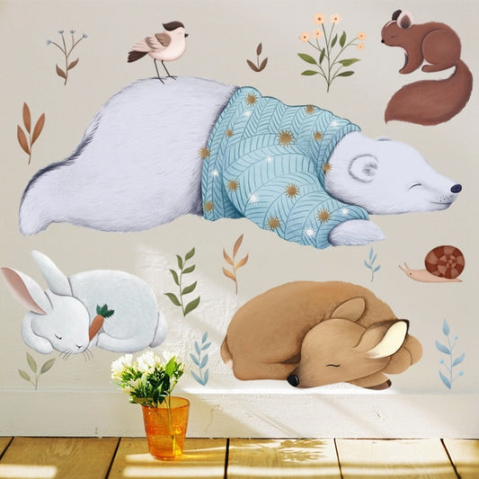 Wall Stickers Literary Fresh Animal Hand-Painted Living Room Bedroom Background Bedside sticker, Literary Fresh Animal