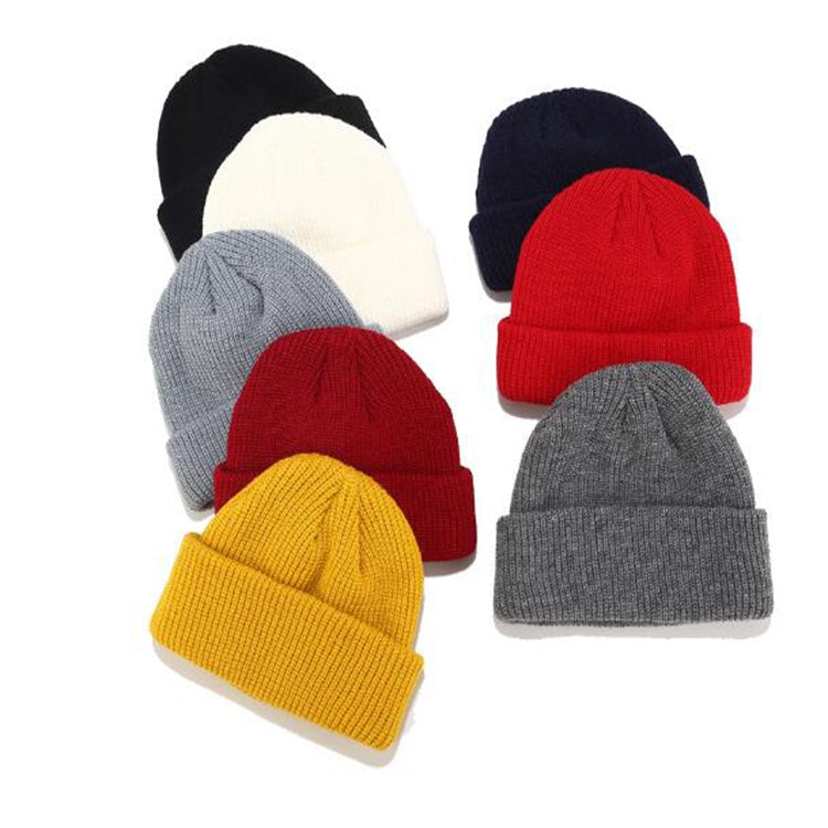 Solid Colors Short Winter Knit Skullcap for Men / Women, M（56-58cm）