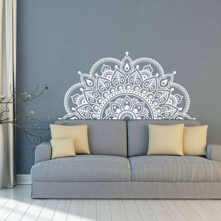 White mandala-style wall decal with detailed arch and central motif