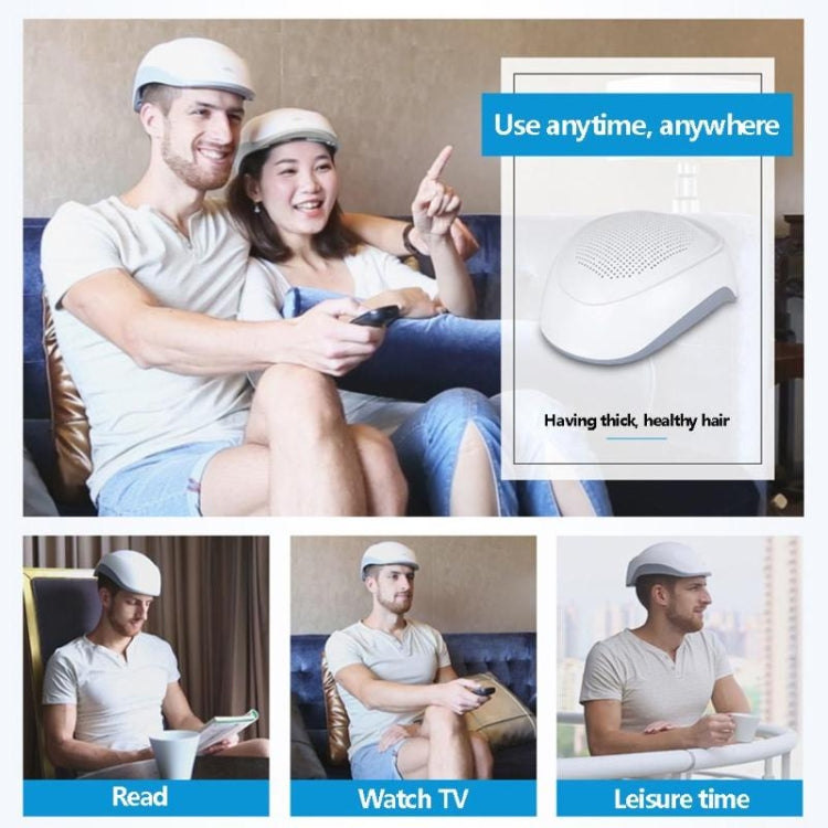 Laser hair growth helmet worn by a couple, cap-style device for treatment